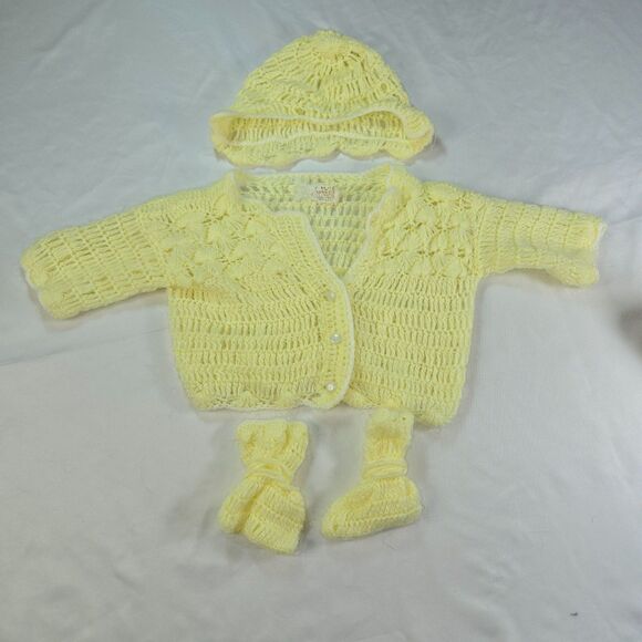 Vintage Infant Girl's Cardigans Dress Formal Lot of 3 Outfits Toddle Time - Picture 3 of 16